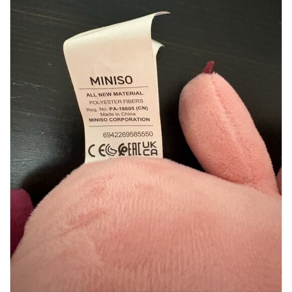 Zanmang Loopy Pink Beaver Plush Stuffed Animal 10” Happy Face Closed Eyes Toy - Picture 8 of 8